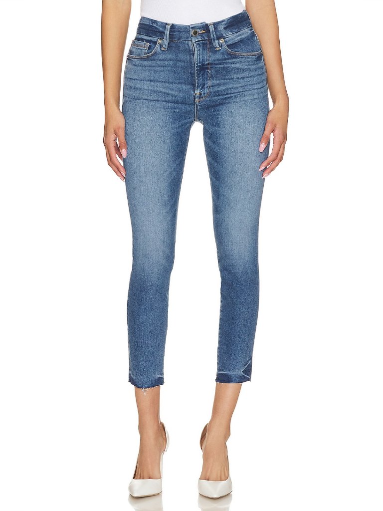 Good American Always Fits Good Legs Crop Indigo384 Jeans, Size 6-12